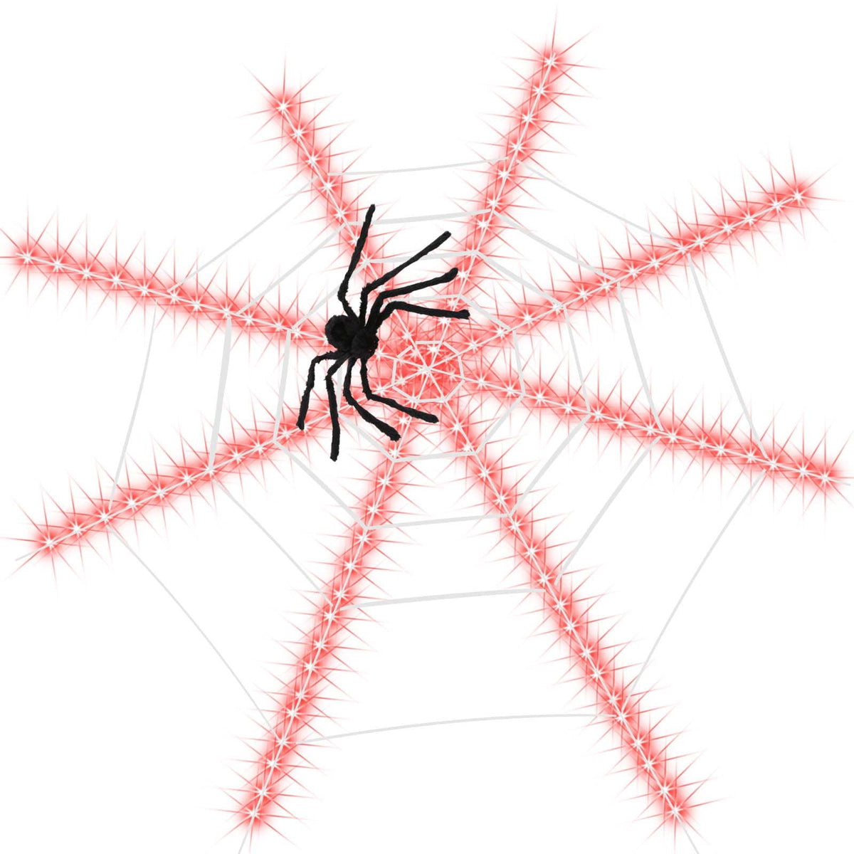 Kumdkd 12FT Halloween Spider Web Lights with Giant Spider