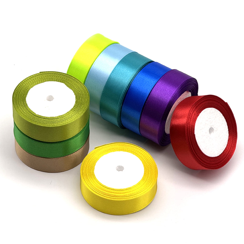 10 Colors 240 Yards Satin Ribbons,1 inch Fabric Ribbon Silk Ribbon Embellish Ribbon Rolls, Wide Ribbons Perfect for Crafts, Hair Bows, Gift Wrapping, Wedding Birthday Party Decoration
