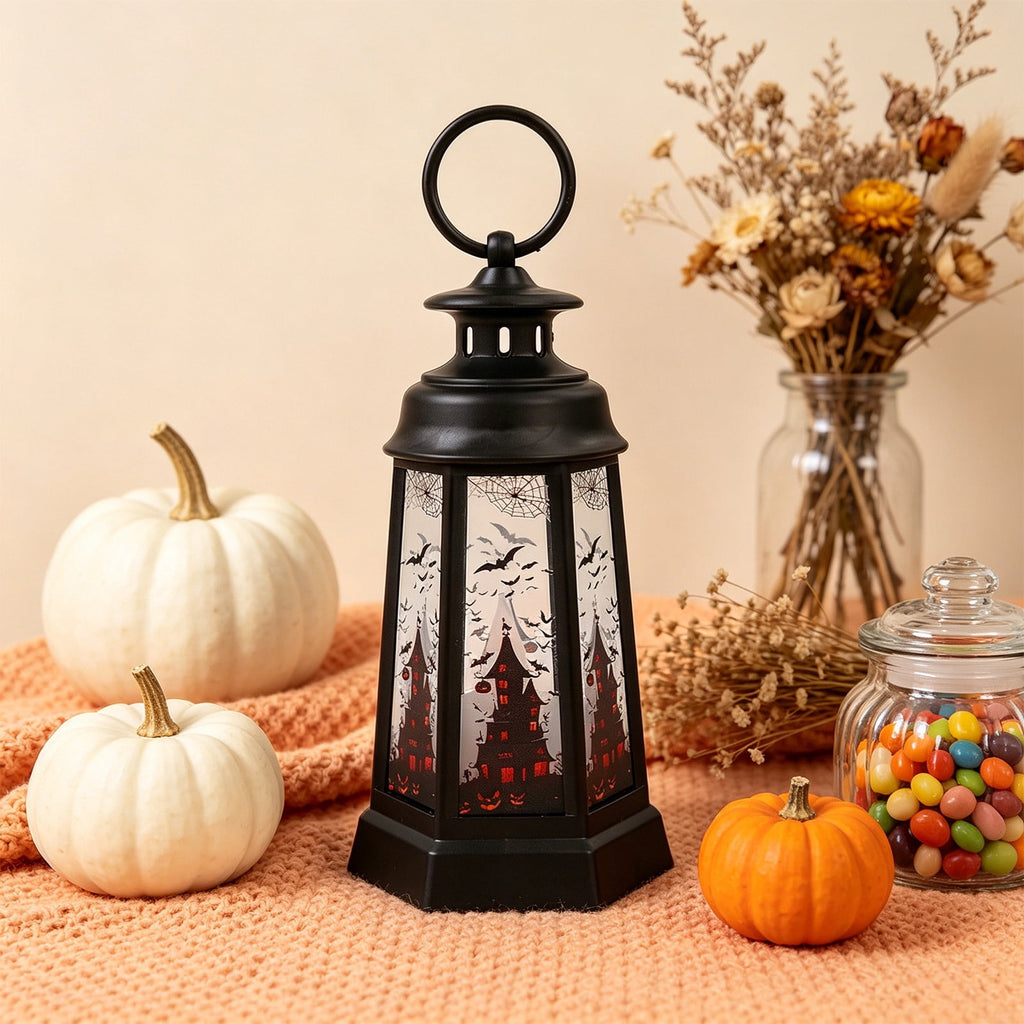 Djiypn Mini Lanterns 2Pack LED Small Lanterns Decorative Indoor Outdoor Hanging Lantern Decorative Candle Light Farmhouse Decor for Weddings Western Camping Party Halloween Christmas Decorations