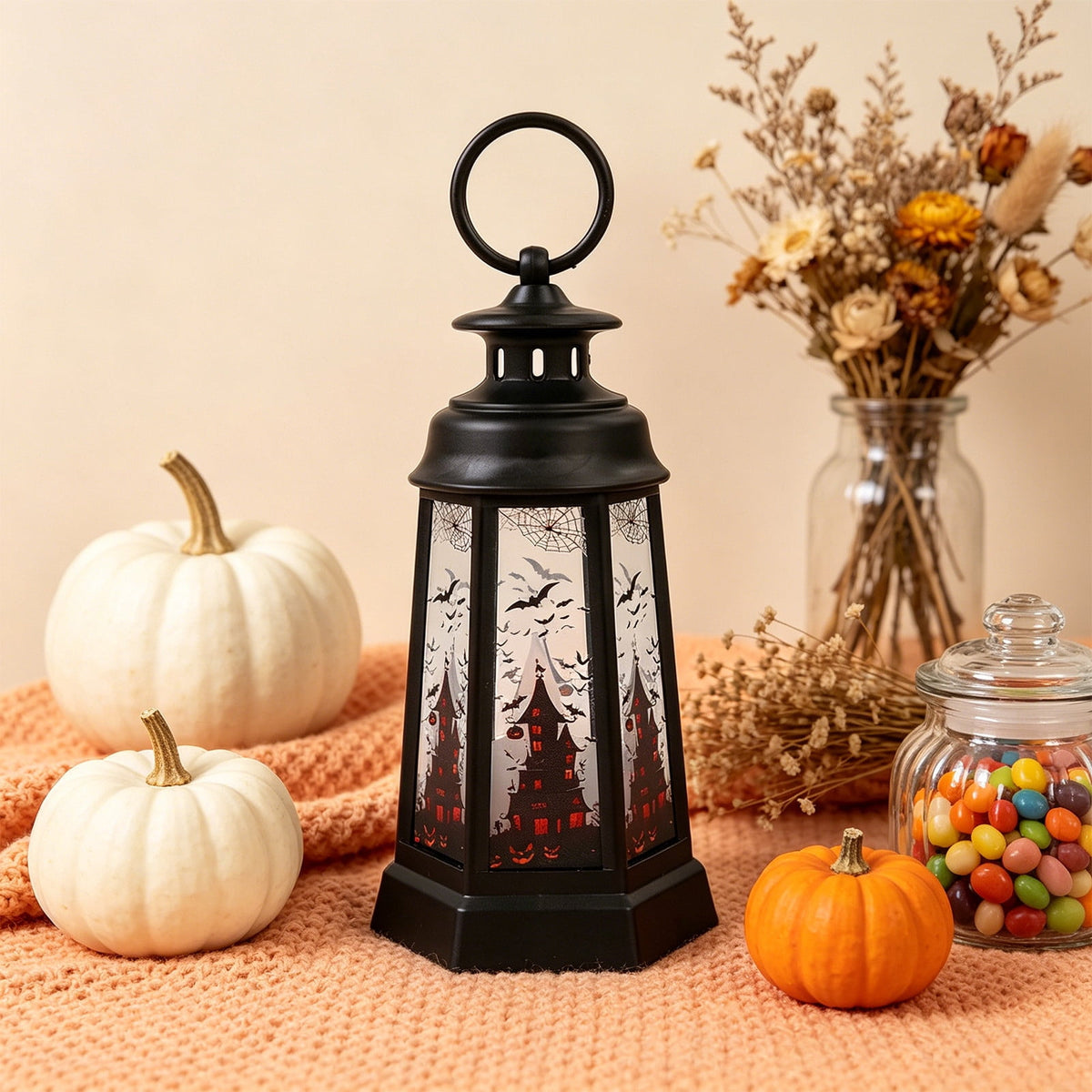 Djiypn Mini Lanterns 2Pack LED Small Lanterns Decorative Indoor Outdoor Hanging Lantern Decorative Candle Light Farmhouse Decor for Weddings Western Camping Party Halloween Christmas Decorations