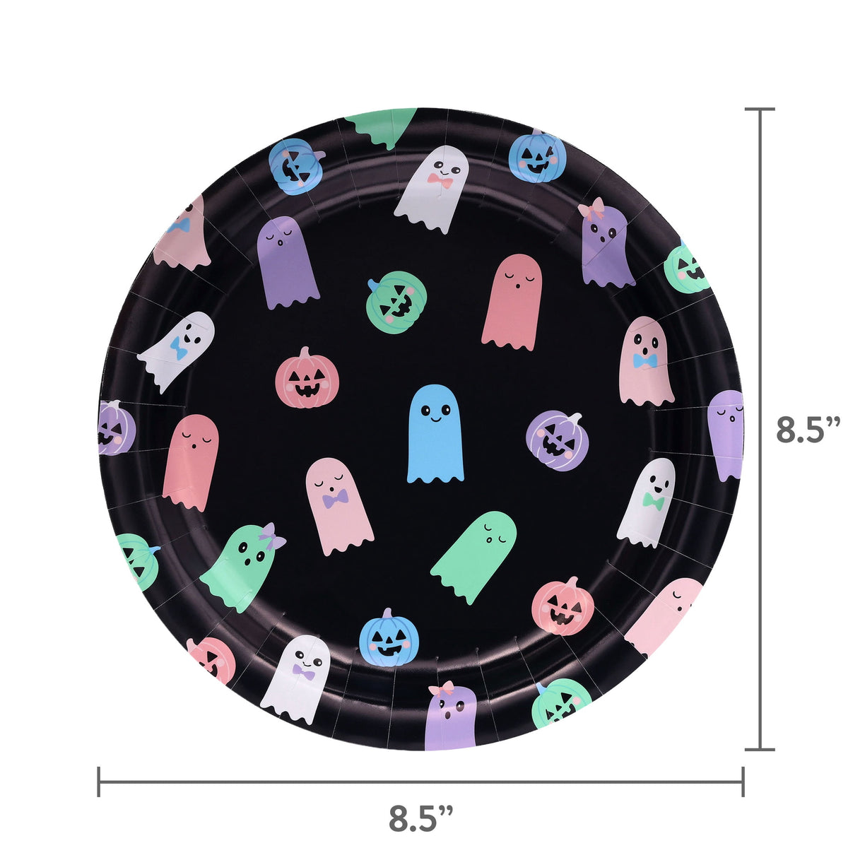 Cute Ghosts Disposable Paper Plates, Multicolor, 8.5", 8 Count, Halloween by Way To Celebrate