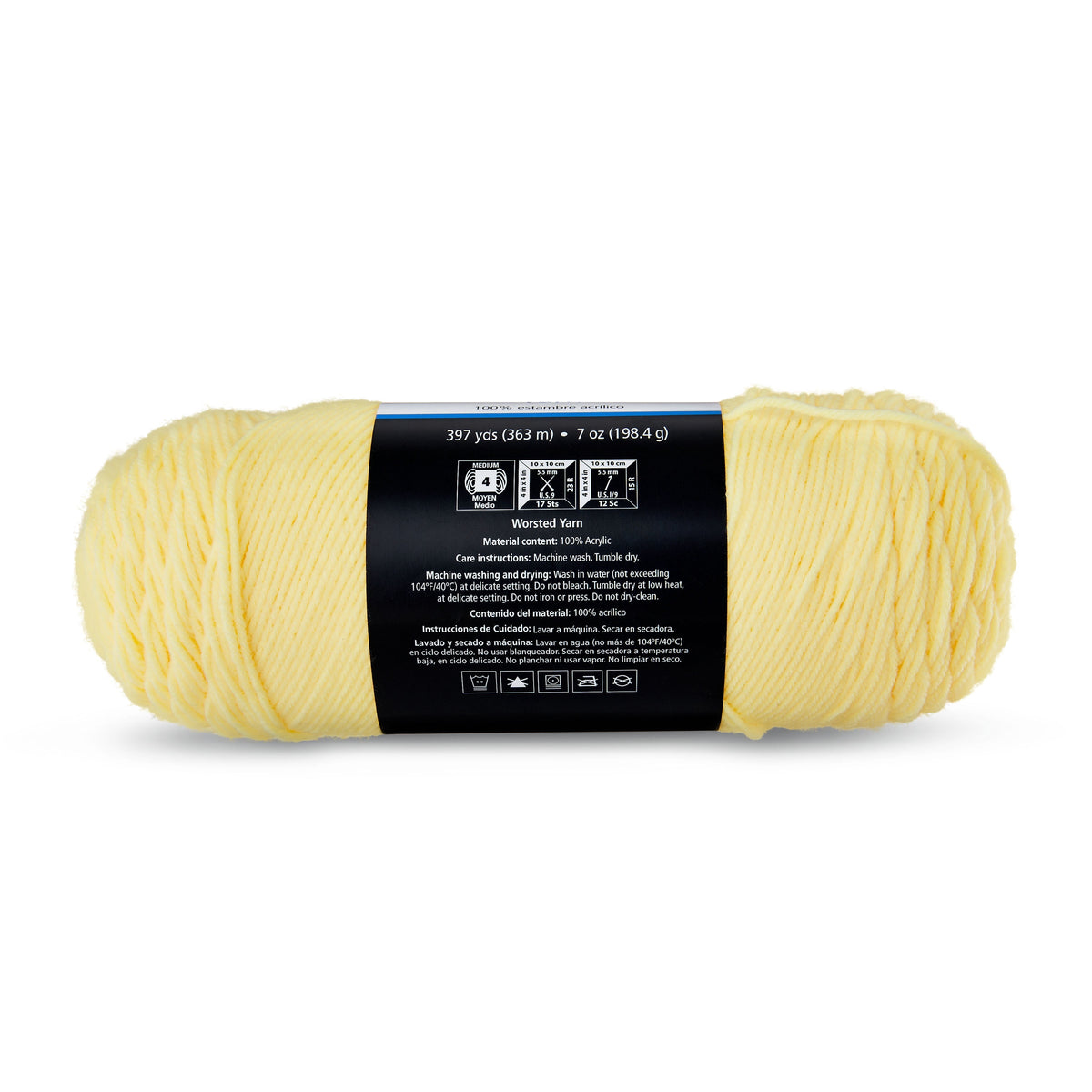 Mainstays Medium 4 Acrylic Yarn, White, 7 oz, 397 Yards