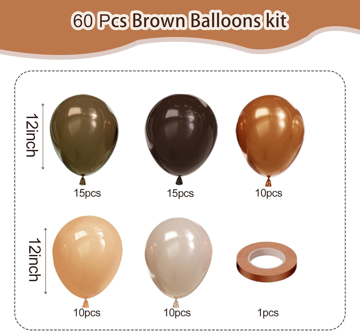 Halloween Balloons Set, 65Pcs 12Inch Black Orange Purple Green Balloons Kit, Black and Orange Latex Balloons for Birthday Wedding Halloween Party Decorations