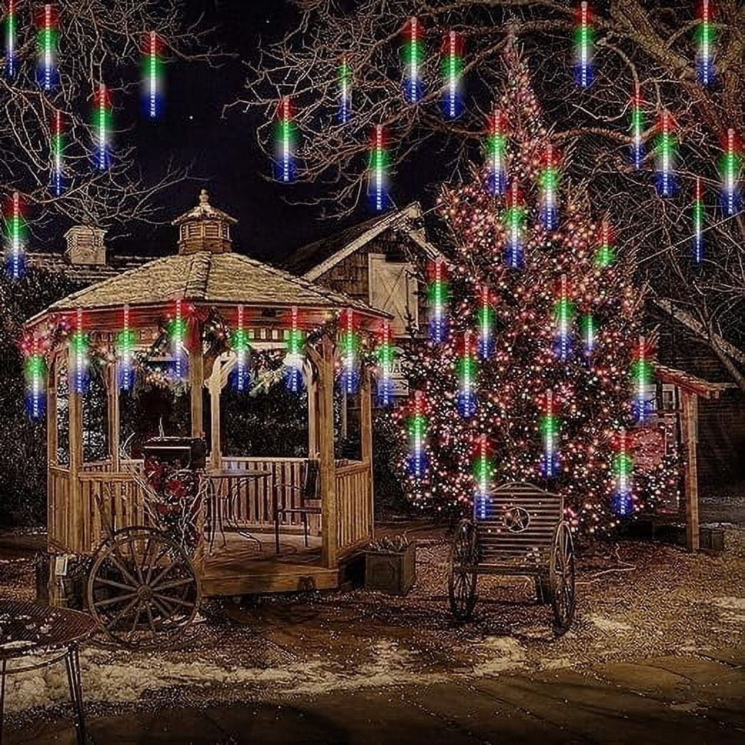 LED Outdoor String, Rain Lights,Meteor Lights,Meteor rain Lights 30cm 10 Tube Solar rain Lights with for Christmas Parties Wedding Christmas Tree