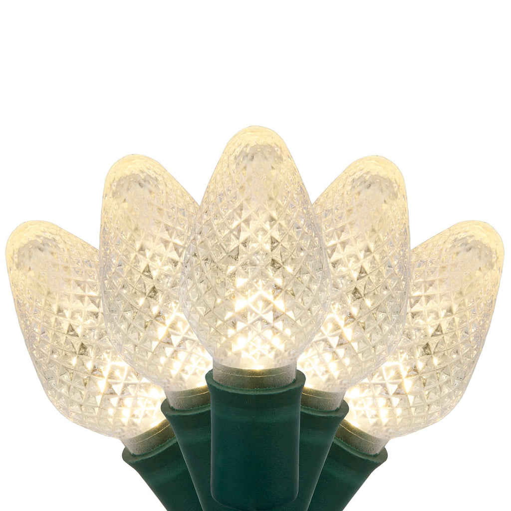 Wintergreen Lighting 25ct C7 LED Multi-Color Christmas Lights, 8" Spacing – Green Wire