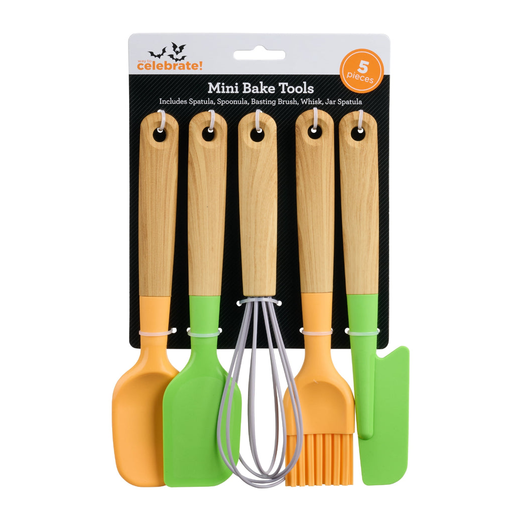 Way To Celebrate 5-Piece Mini Baking Tools, Orange, Green, Purple