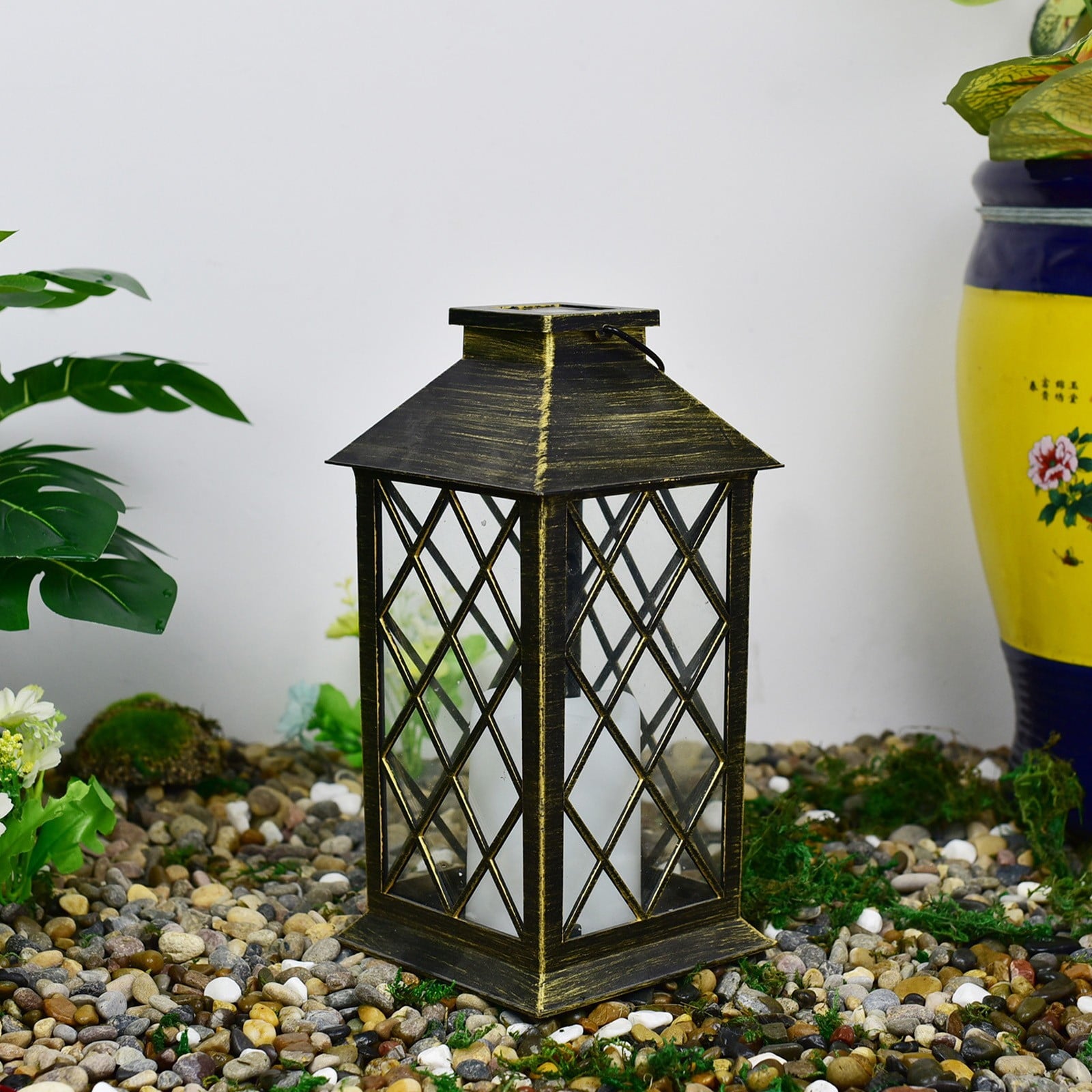 Brown Solar Lanterns Outdoor Hanging Lights | Hollowed-Out Metal Led Garden Decor | Waterproof Ip55 for Patio & Yard | 6-10 Hours Auto On/Off Lighting