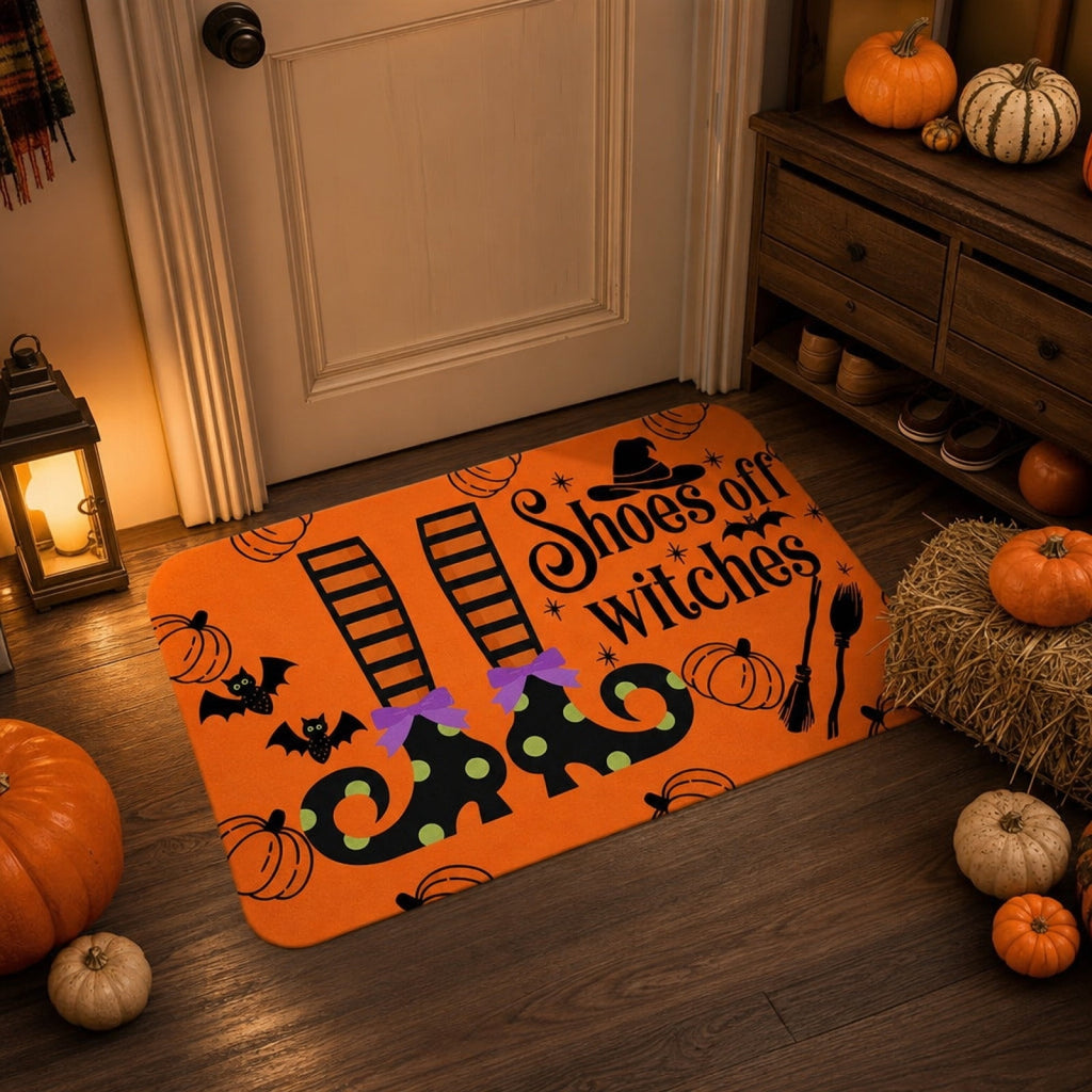 Halloween Celebration Doormat 16x24 Inch, Spooky Ghost Entrance Mat for Front Porch Indoor Outdoor, B