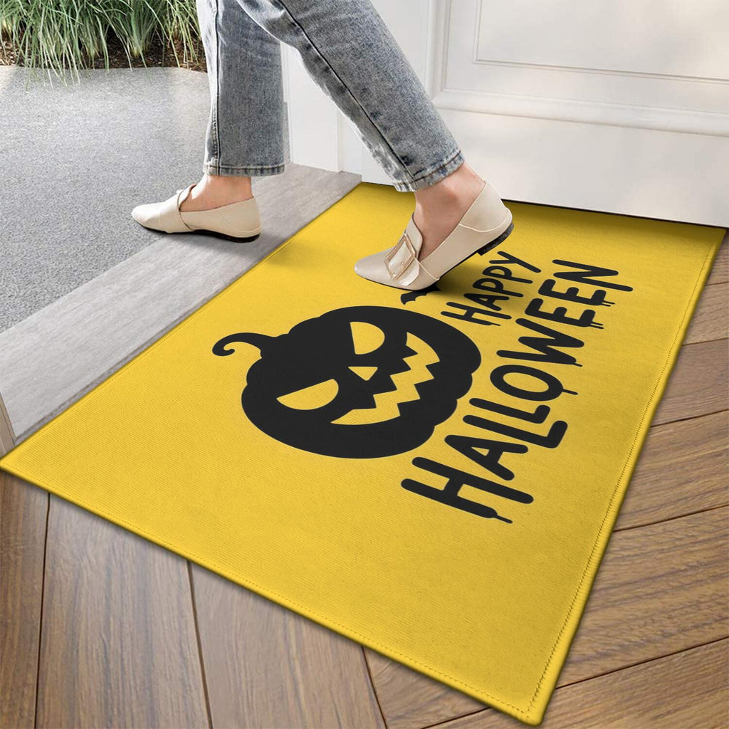 Happy Halloween Door Mat Decorations Spider Bat Doormat Plain the Indoor Door Mat/Outdoor Crystal Velvet 30x17 Inches