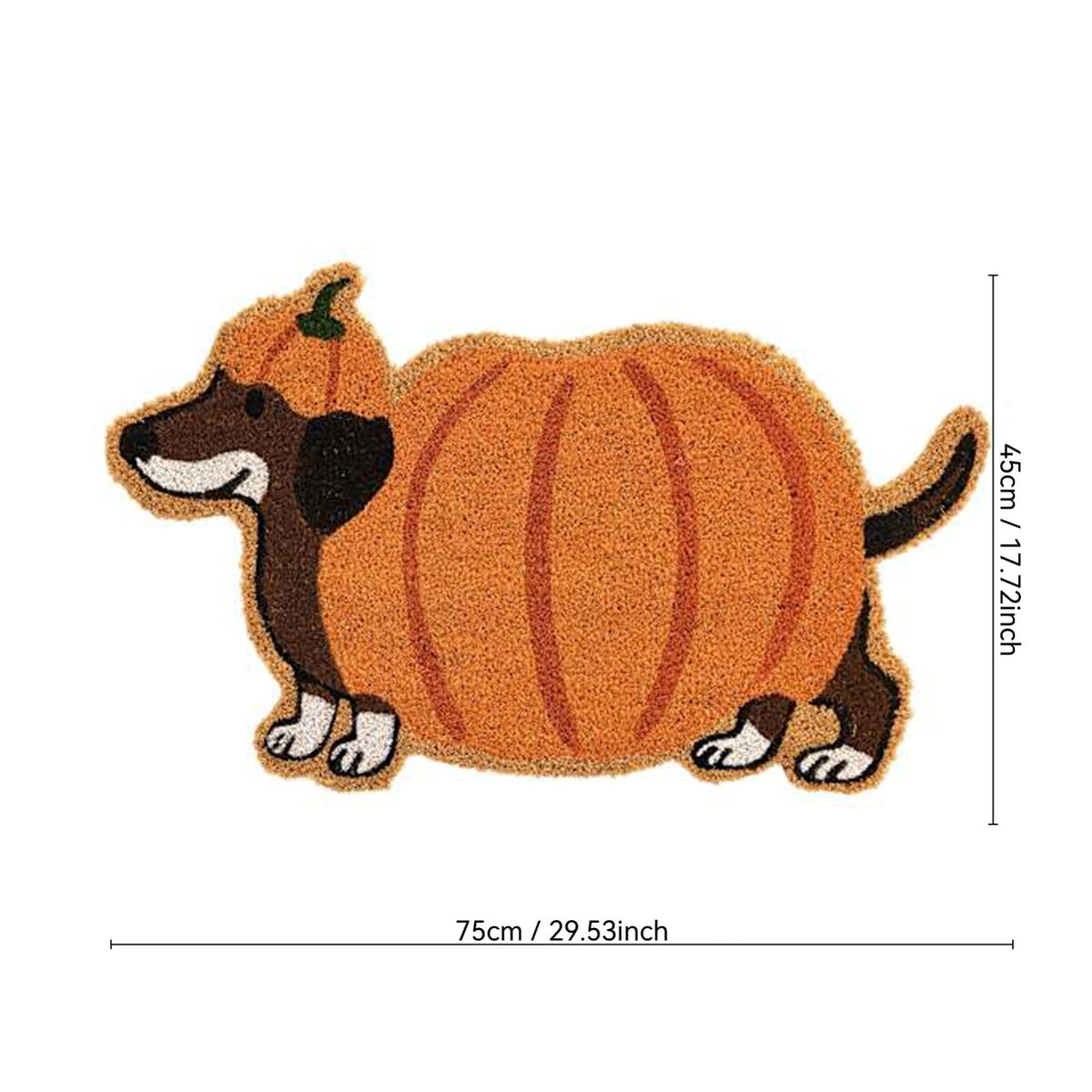 Halloween Dachshund Door Mat, 30"×18" Non-Slip Pumpkin Dachshund Floor Rug, Mat for Home Porch Fall Decor & Pet Lover Housewarming Gift
