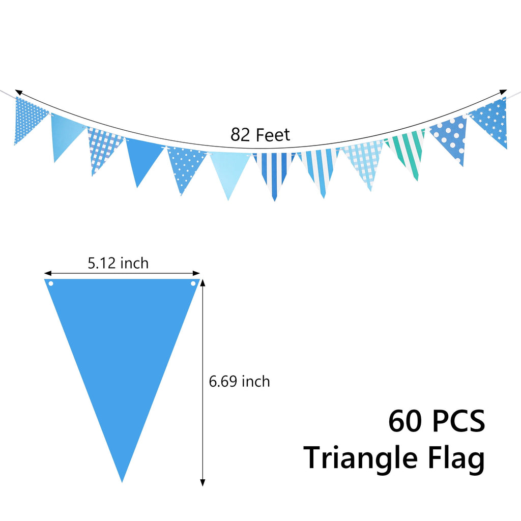 Tripumer 120 Pcs Triangle Flag Banner String for Halloween Decorations 164ft Birthday Hanging Flag for Birthday Party Mardi Gras Outdoor Event Decorations - Black+White+Orange