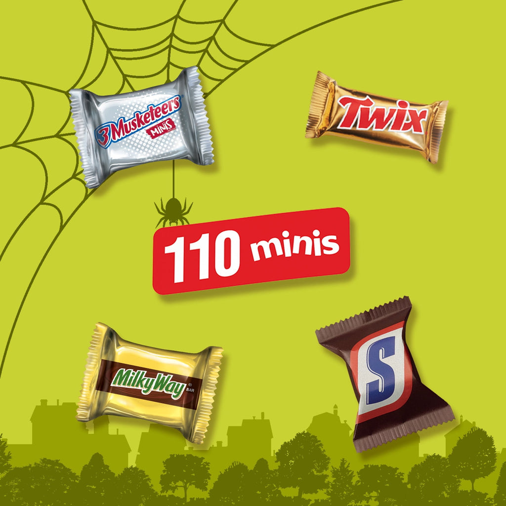 Snickers, Twix, Milky Way, & 3 Musketeers Halloween Candy - 110 Ct Bulk Bag