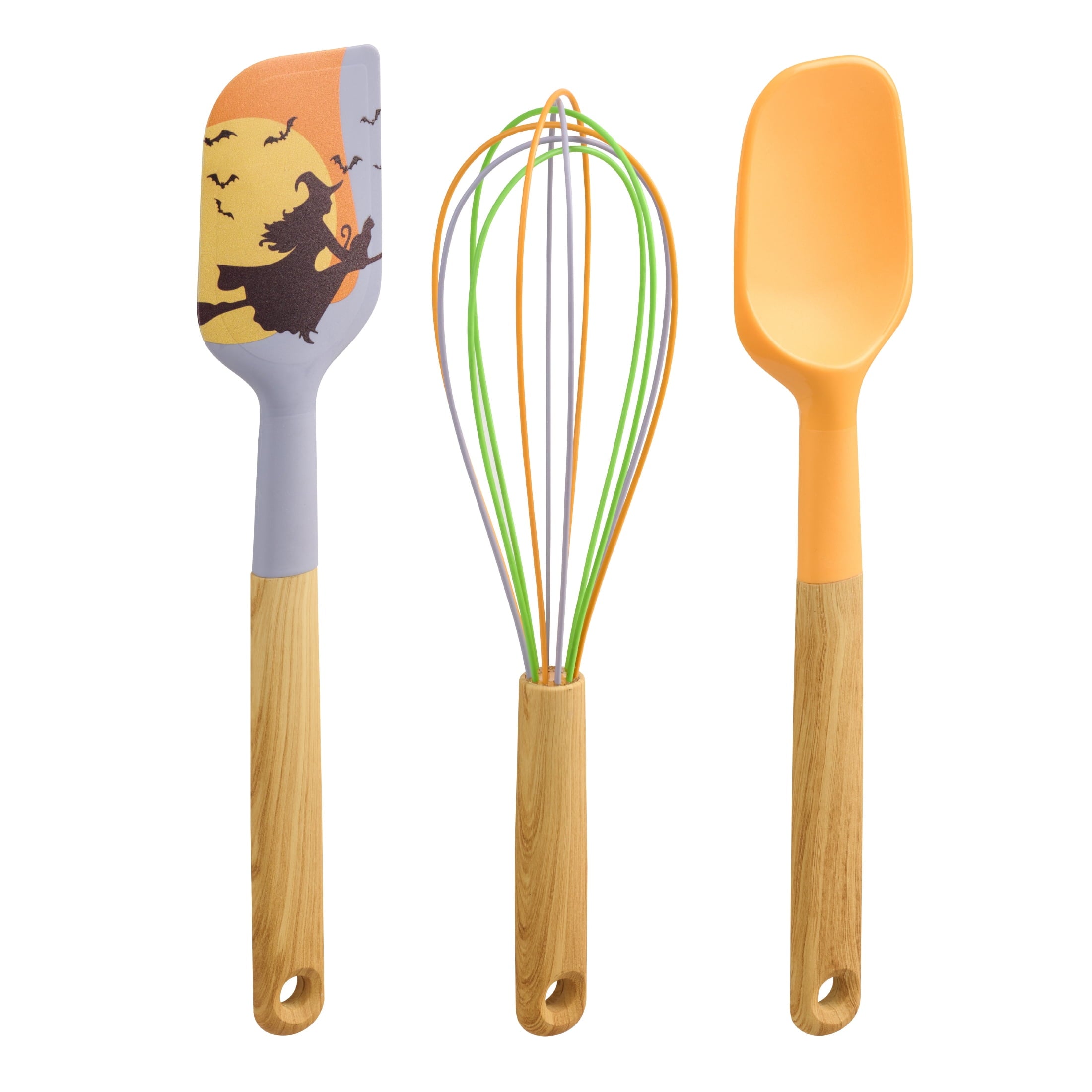 Way To Celebrate 3-Piece Baking Tool Set, Orange, Green, Purple