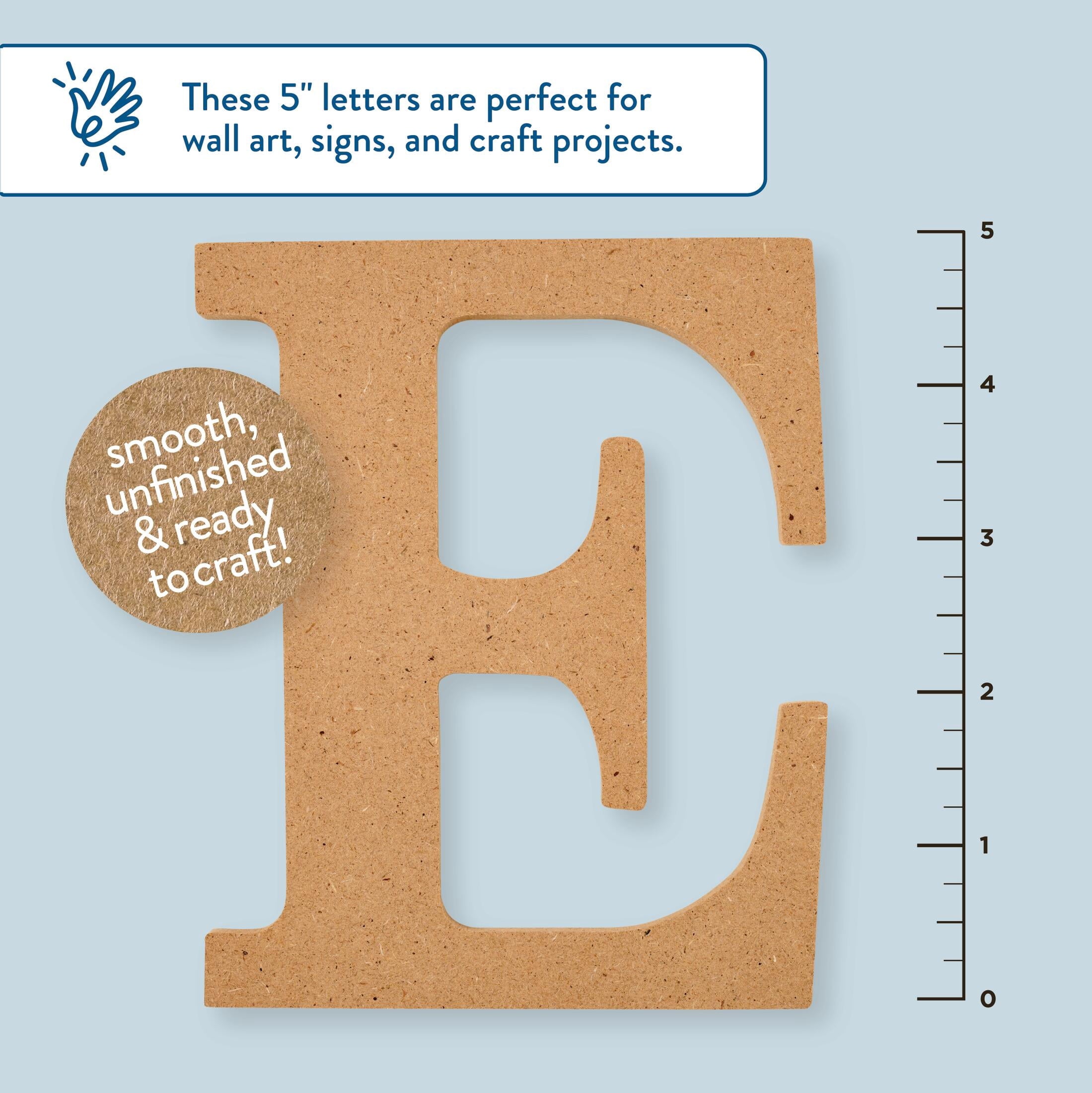 Plaid Unfinished Wood MDF 5" Letter for DIY Arts and Crafts, A