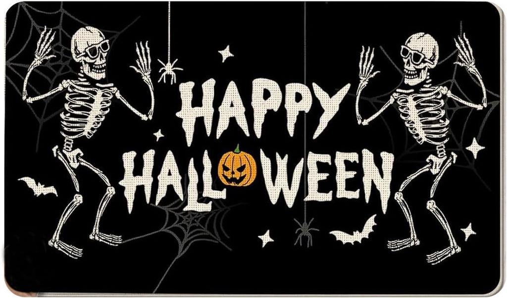 ASKETAM Halloween Doormat Indoor/Outdoor Non-Slip Carpet 19.5" x 31.3" (Dancing Skeleton)