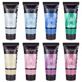 AUREUO Galaxy Glitter Acrylic Paint Set - 8 Twinkle Colors 0.71 Fl Oz / 21ml Tubes Sparkling Art Paints for Crafts Decor Non-toxic Painting Supplies for Artists