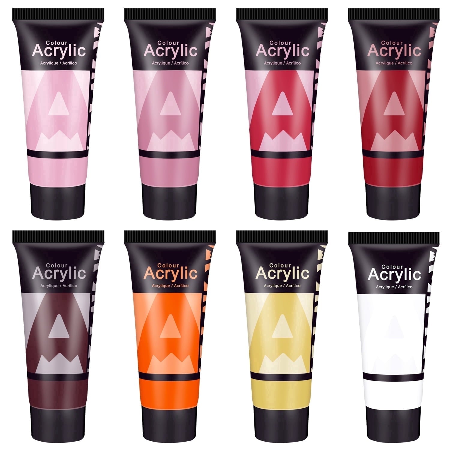 AUREUO Galaxy Glitter Acrylic Paint Set - 8 Twinkle Colors 0.71 Fl Oz / 21ml Tubes Sparkling Art Paints for Crafts Decor Non-toxic Painting Supplies for Artists