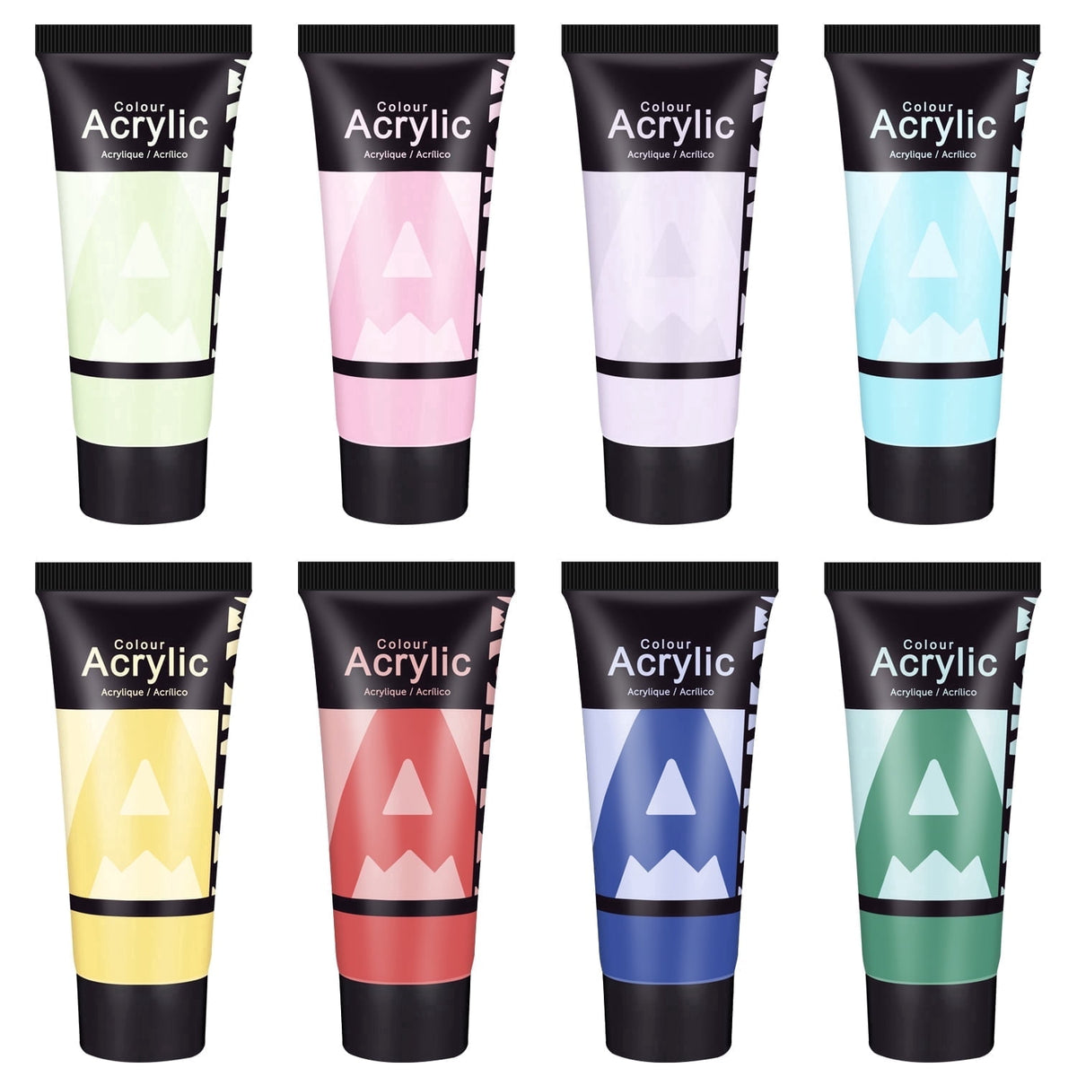 AUREUO Galaxy Glitter Acrylic Paint Set - 8 Twinkle Colors 0.71 Fl Oz / 21ml Tubes Sparkling Art Paints for Crafts Decor Non-toxic Painting Supplies for Artists