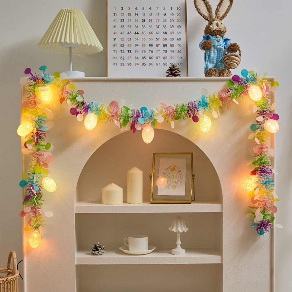 AZXY Easter Eggs String Lights, 7ft 10-LED USB Pastel Globe Lights, Indoor & Outdoor Spring Decor for Classroom, Dorm, Party, Patio, Garden, and Tree