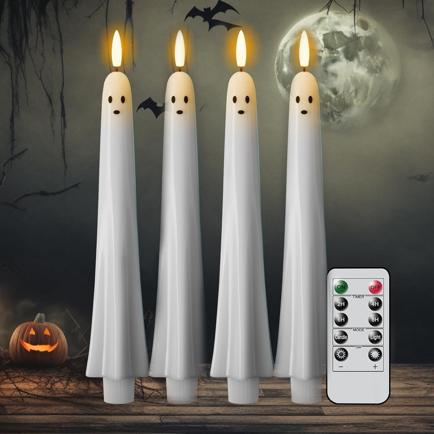 AZXY Halloween Decor, Halloween Indoor Decor, Halloween Tabletop, Artificial White Silk Rose Stems, Gothic Fake Floral Bouquet, Halloween Decorations for Home Table Party Decor