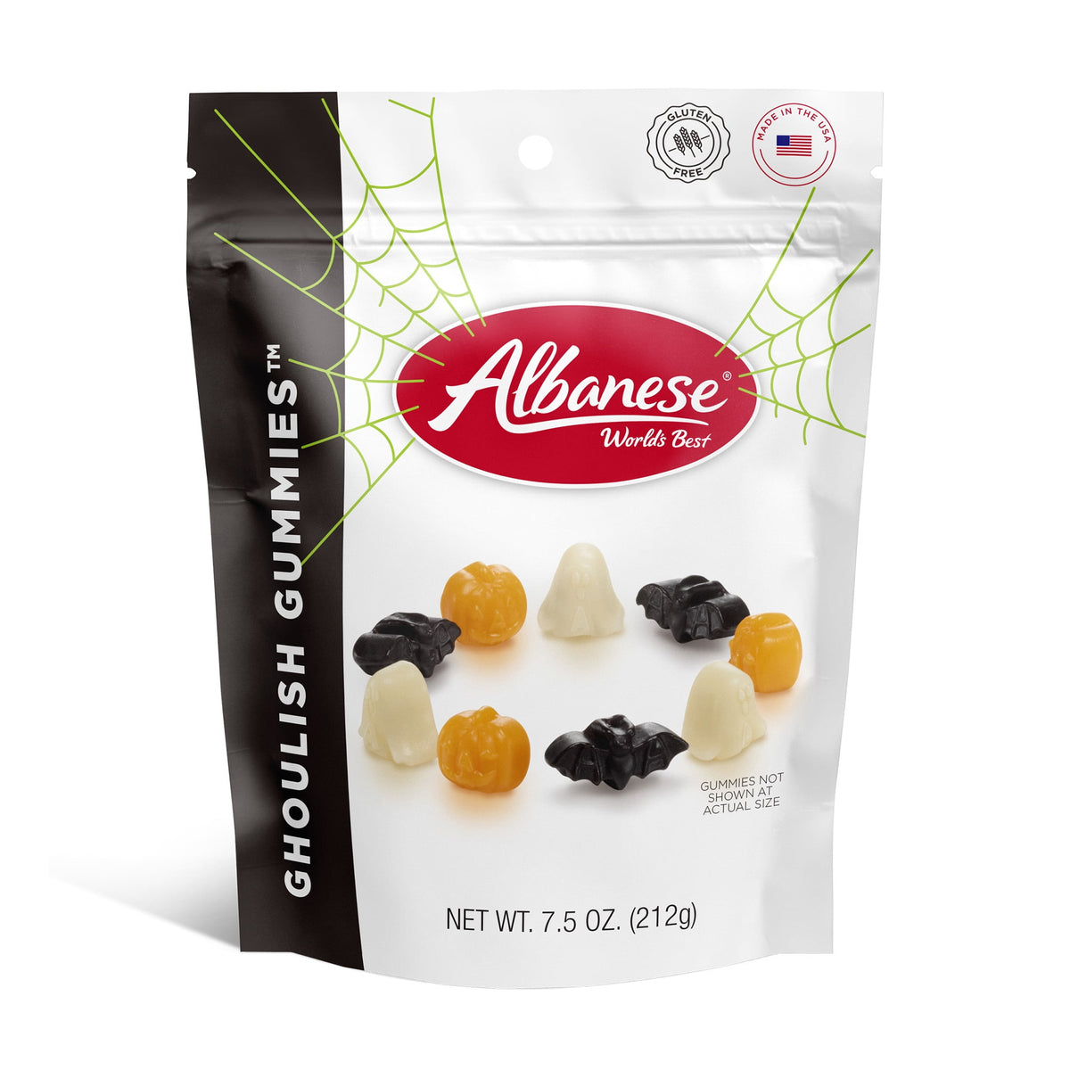Albanese Halloween Ghoulish Gummies 7.5oz Pumpkins Bats & Ghosts Gluten Free