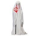 Alvantor Halloween Animated Decorations - 4.3 FT Sound-Activated Ghost with Trident, Green LED Lights and Creepy Sounds