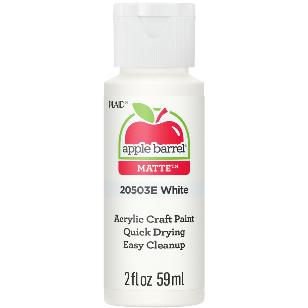 Apple Barrel Acrylic Craft Paint, Matte Finish, White, 2 fl oz