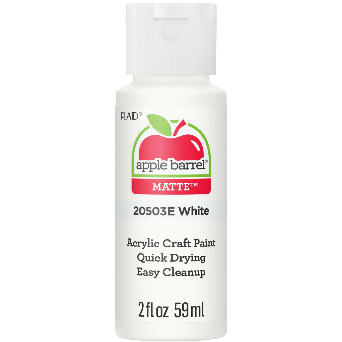 Apple Barrel Acrylic Craft Paint, Matte Finish, White, 2 fl oz