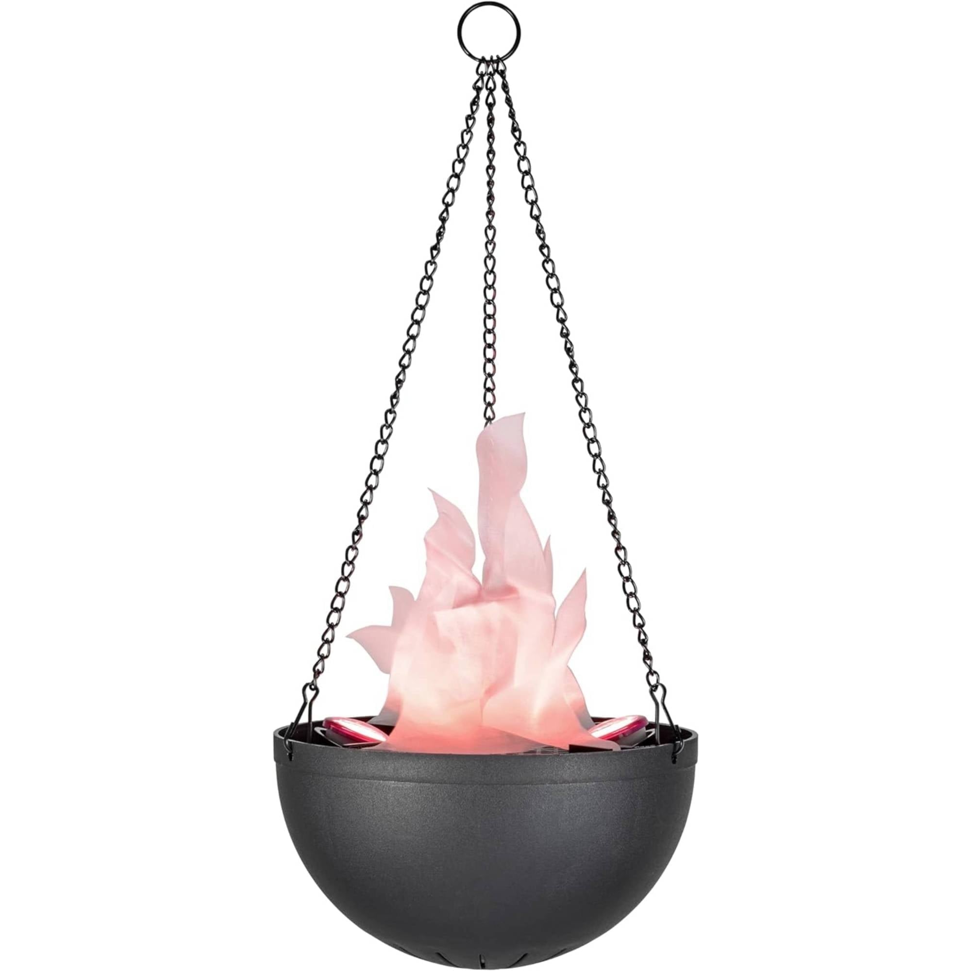 Aspen Creative 61168-25-1, LED Hanging Fire Flame Light Prop Decor, Black Finish, Purple Light