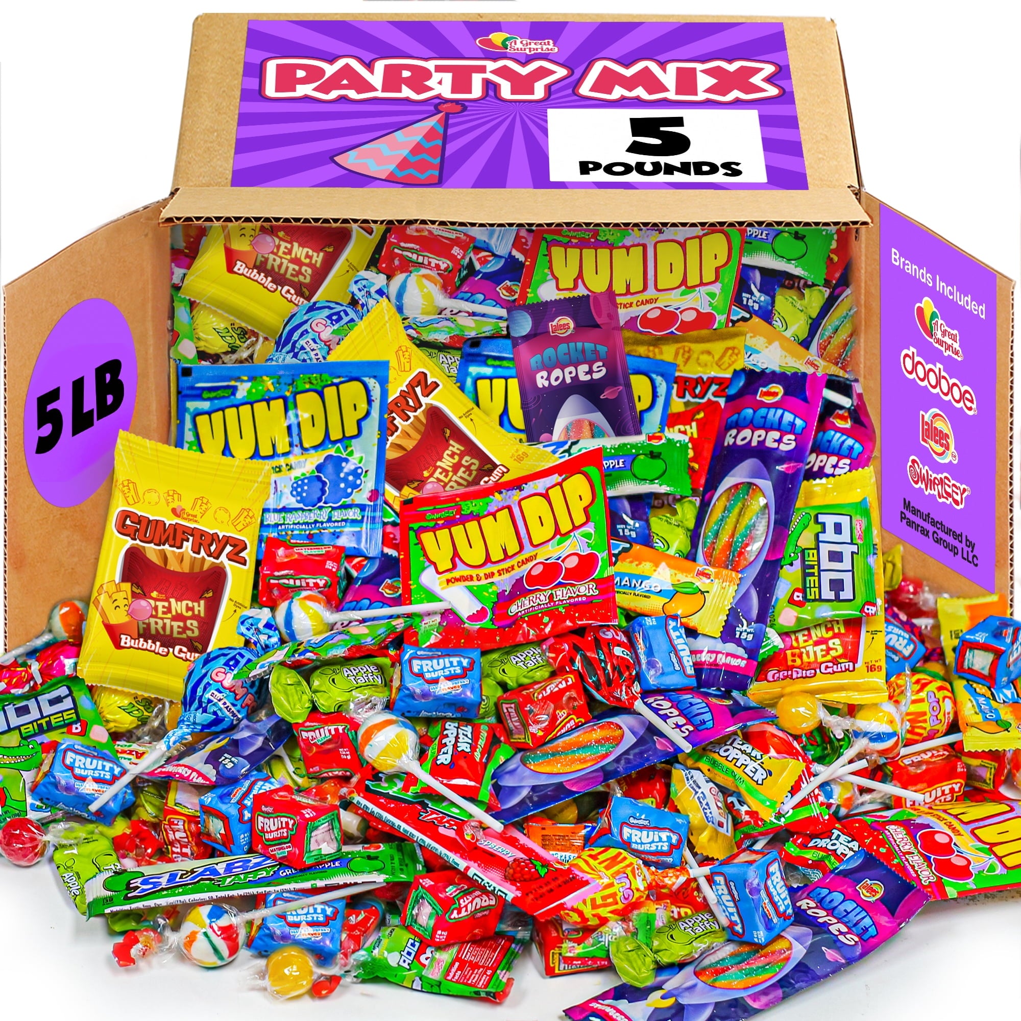 A Great Surprise Assorted Candy Mix, 5 lb Bulk Individually Wrapped Candy Variety Pack for Piñatas, Goodie Bags, Candy Bowls, Party Favors & Events