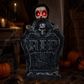 AuroraX Halloween Animated Tombstone Halloween Graveyard Decorations Light Up Sound Activated Battery Operated Spooky Outdoor Halloween Decorations Black