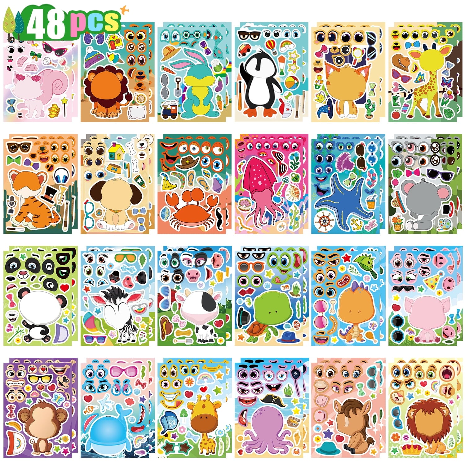 Ayieyill 64 Packs Halloween Stickers Pumpkin Decorating Stickers for Children , 32 Sheet Small Pumpkin Face Stickers for Halloween Party Supplies Trick or Treat Party Favors