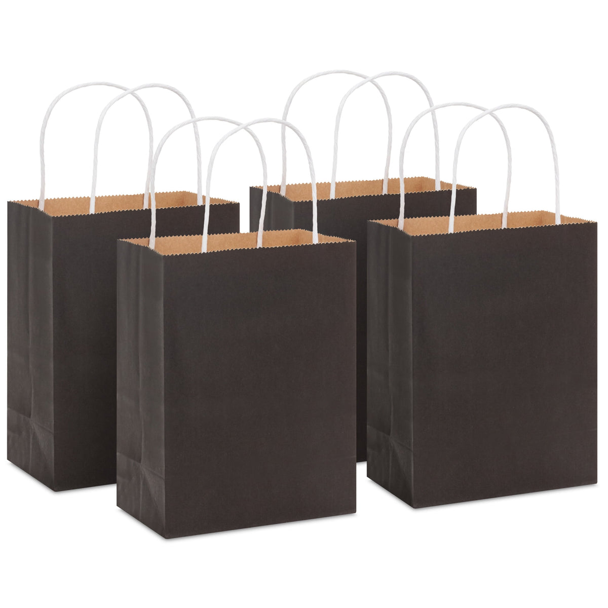 Hallmark Small Halloween Gift Bags (Solid Black) Set of 4, 4 Count