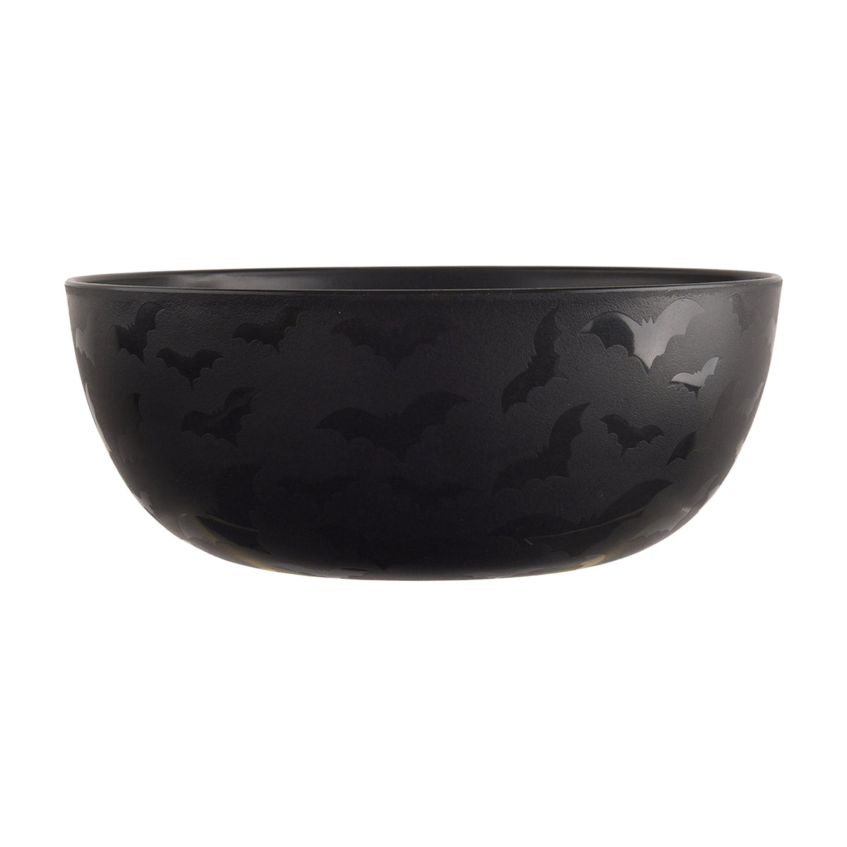 Mainstays 38 Ounce Round Plastic Etched Bats Bowl, Black