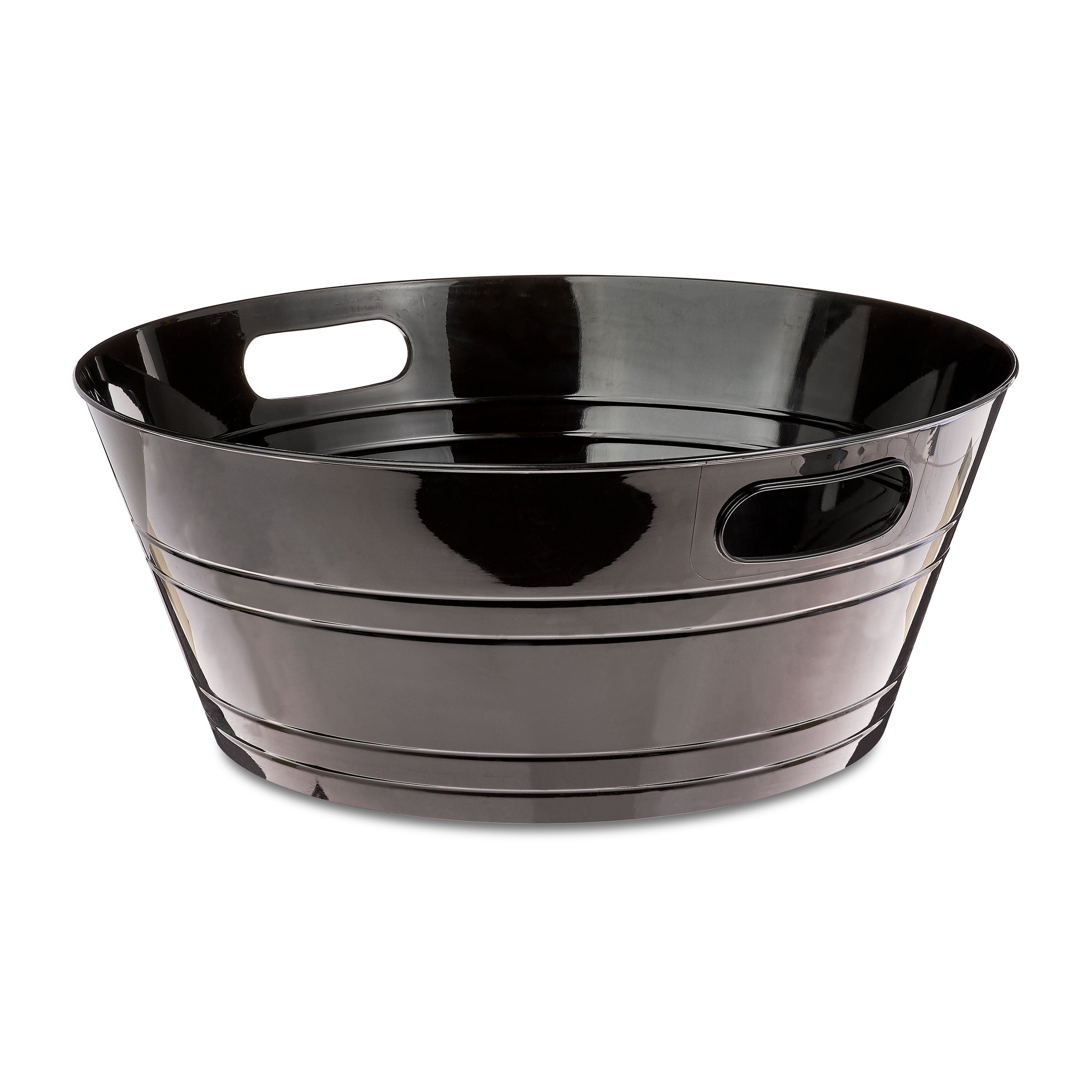 Way To Celebrate Black Plastic Party Tub with Handles, 17.6 in, 420 oz