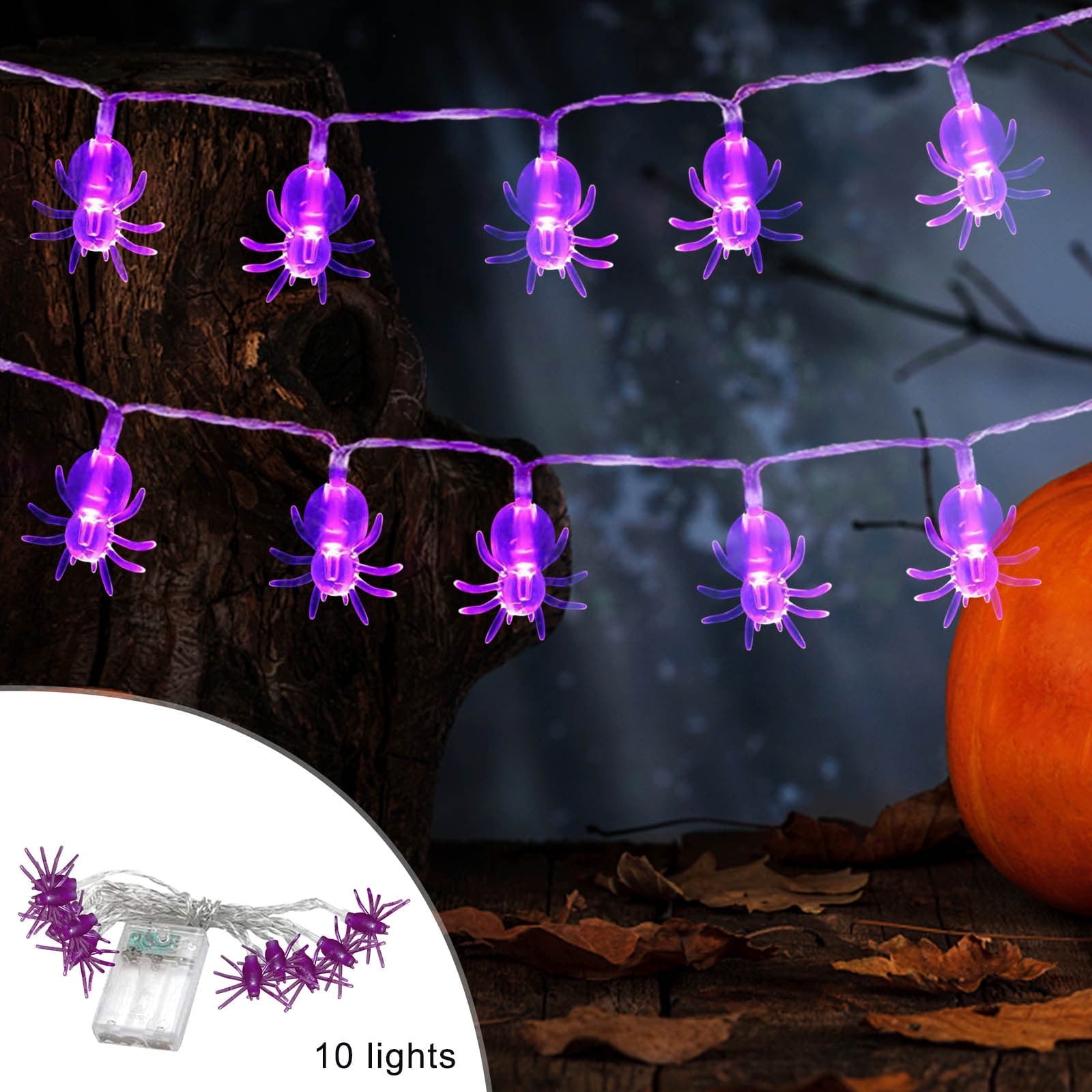 BZPIZ Halloween Decorations Halloween Pumpkin String Lights Pumpkin String Lights Plug in, 20 Orange Lights String Connectable Indoor/Outdoor for Outdoor, Indoor, Window, Patio, Party Dec