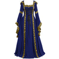 Babysbule Fall Womens Summer Dresses Fashion Women's Vintage Floor Length Gothic Cosplay Long Sleeve Bandage Dress