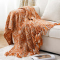 Orange Throw Blanket for Couch,Decorative Fall Blanket,Halloween Throws for Home Decor,50"x60"