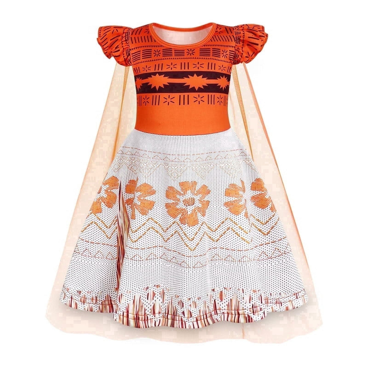 Benylion Girls Ice Princess Dress Halloween Cosplay Costumes With Tulle Cape Kids Birthday Party Dress up Outfit for 7-8 Years
