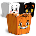 Big Dot of Happiness Vintage Halloween Treat Boxes, Small Halloween Party Favor Holders, Disposable Paper Containers for Desserts or Snacks - Set of 12