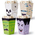 Big Dot of Happiness Halloween Monsters - Skeleton, Dracula, Frankenstein, and Mummy Party Favor Popcorn Treat Boxes - Set of 12