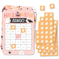Big Dot of Happiness Pastel Halloween - Bingo Cards and Markers - Pink Pumpkin Party Bingo Game - Set of 18