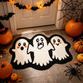 BingTong Cartoon Ghost Themed Fall Welcome Mat,Variety Spooky Adorable Ghost Shape Entryway Rug,Weather Resistant Low Profile Door Mat for Home Apartment Cafe Halloween Decoration Ghost F