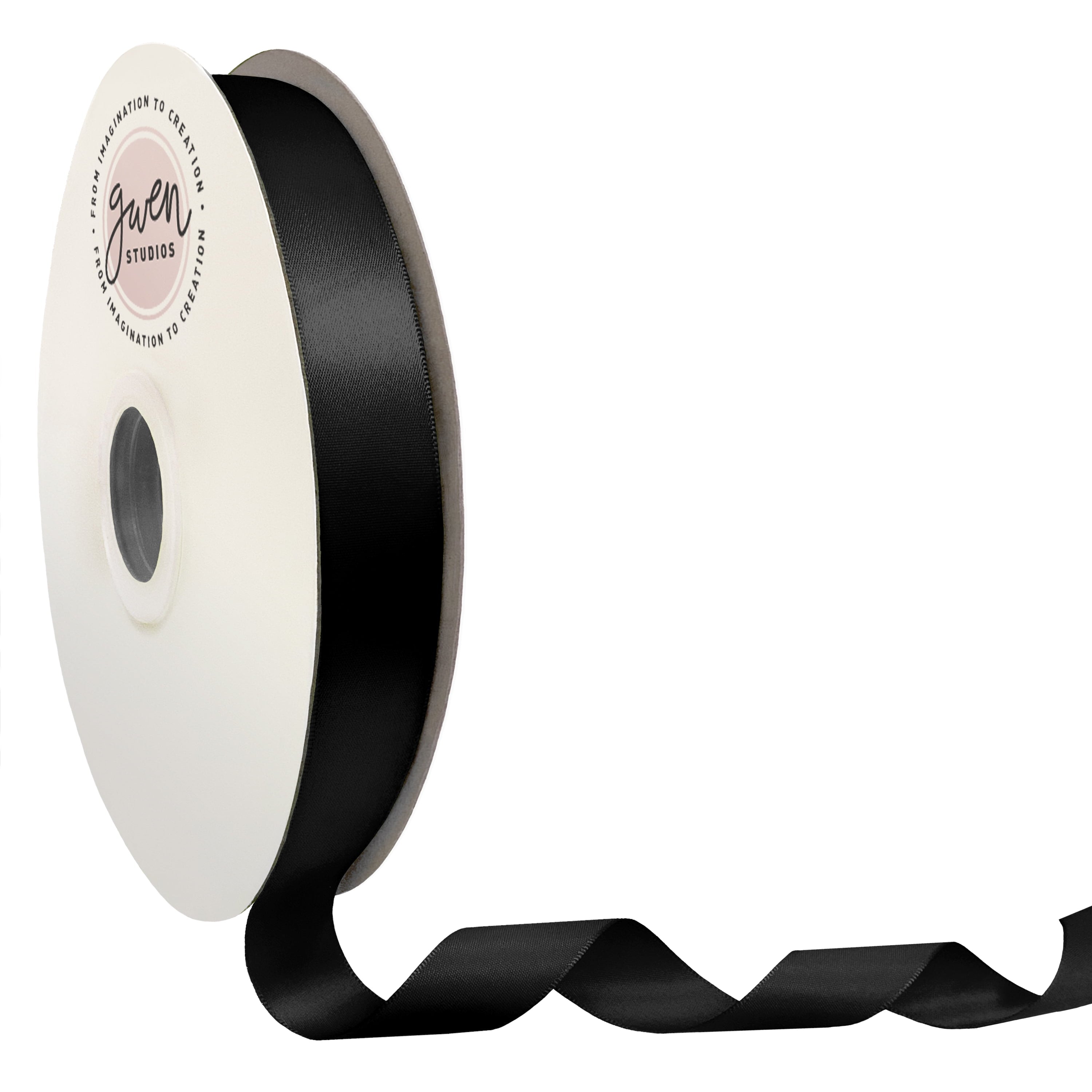 White Single Faced Satin Ribbon, 7/8" x 100 Yards by Gwen Studios