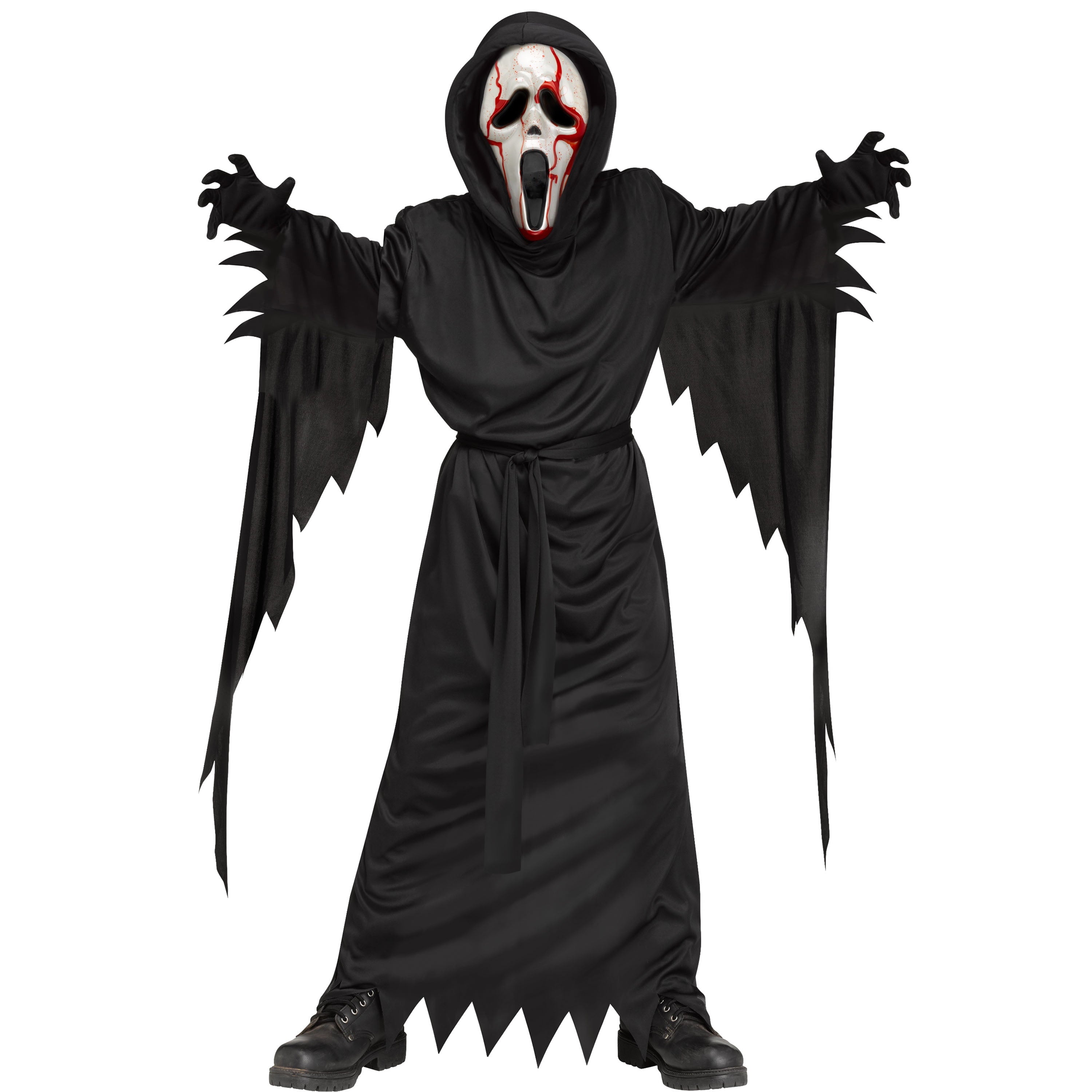 Officially Licensed Bleeding Ghost Face Halloween Costume for Children, Boys Size L (10/12), by Fun World