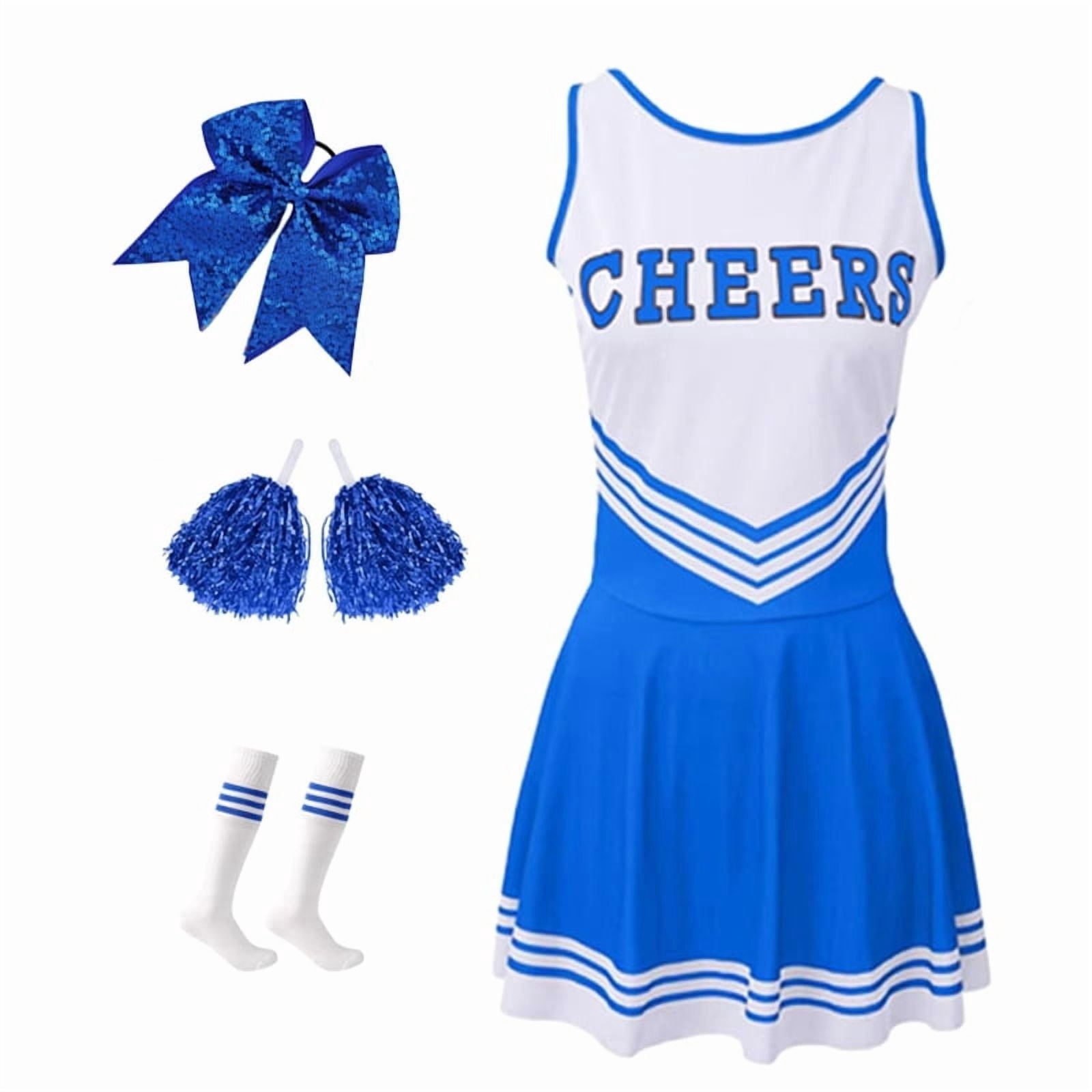 Green Girls Cheerleader Costume Outfit Set,Kids Sleeveless Cheerleading Uniform for Party Birthday Halloween