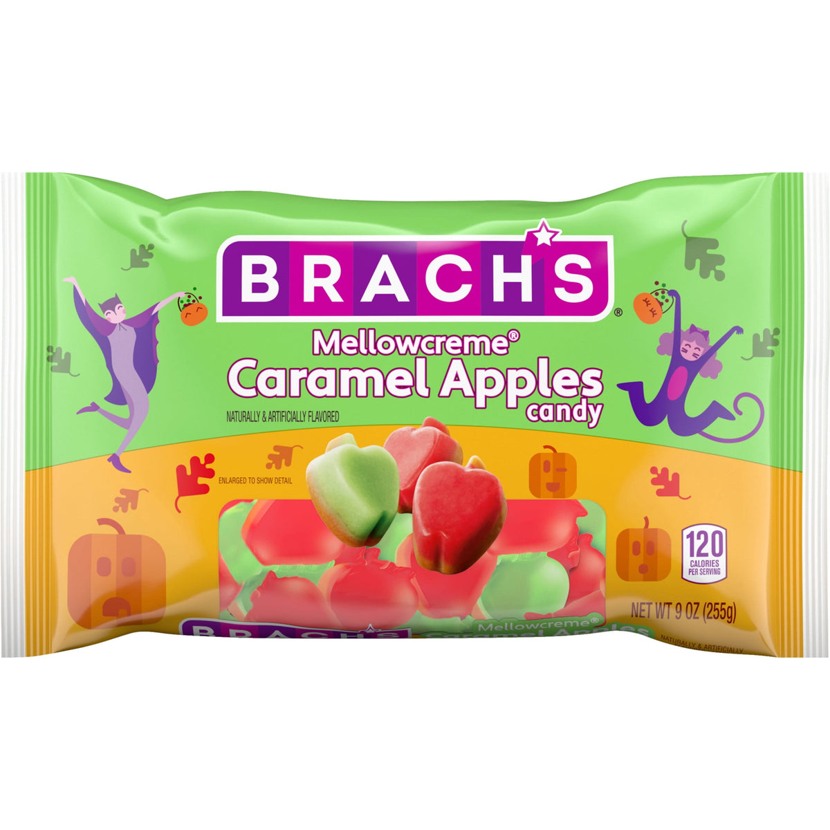 Brach’s Mellowcreme Caramel Apple Candy, Halloween Candy, 9 oz Bag