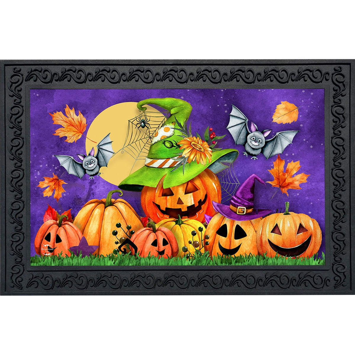 Briarwood Lane Halloween Doormat 30x18 Indoor Outdoor Happy Jack O Lanterns For Halloween Doormat