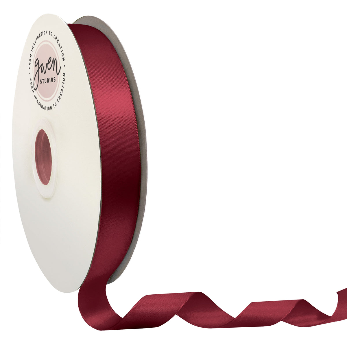 White Single Faced Satin Ribbon, 7/8" x 100 Yards by Gwen Studios