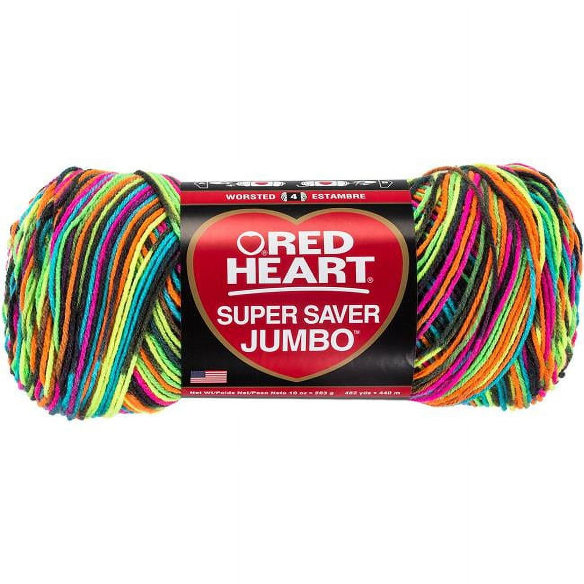 Red Heart® Super Saver® Jumbo #4 Medium Acrylic Yarn, White 14oz/396g, 744 Yards